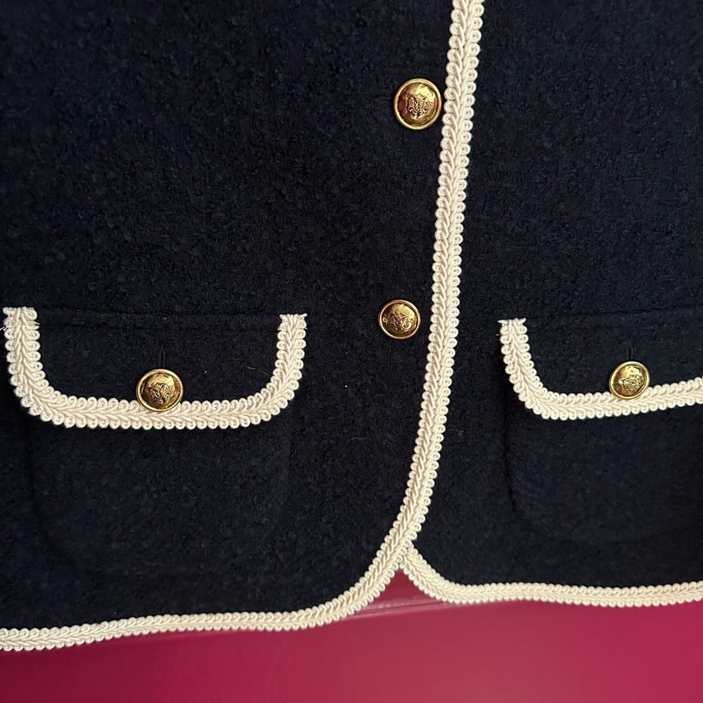 SANDRO Dark blue collarless jacket - image 7